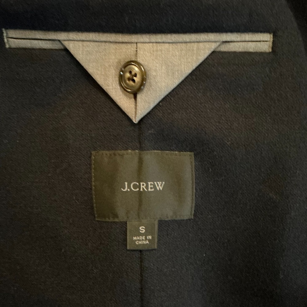 J Crew‎ Navy Knit Blazer Mens Small AX264 Casual Unstructured Sport Coat - Picture 4 of 7